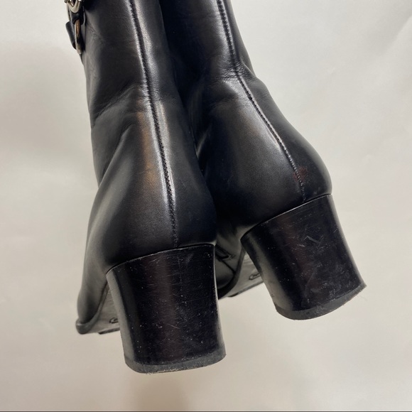 Coach Irina Black Leather Block Heel Bootie 6.5 - Picture 5 of 10